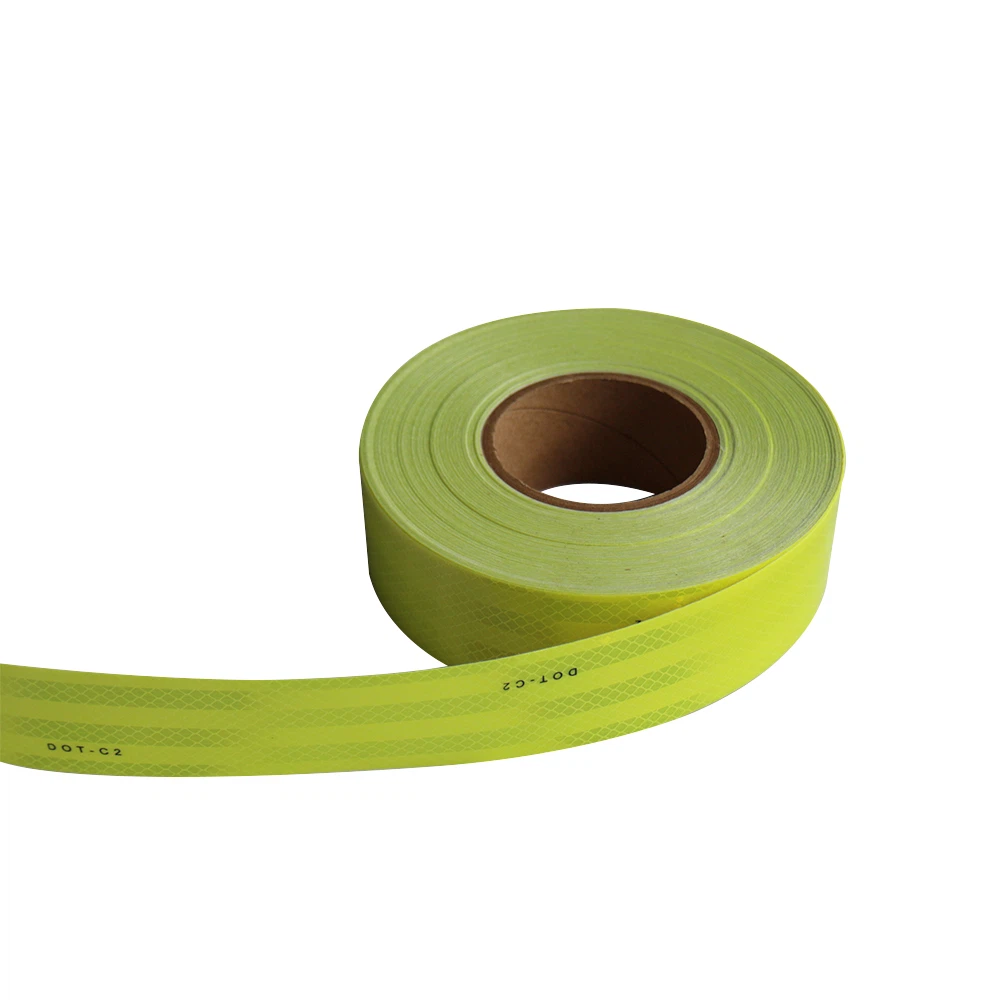 Customized Adhesive High Visibility Waterproof Fluorescent Yellow Reflective Tape For Truck Trailers 2 Customized Adhesive High Visibility Waterproof Fluorescent Yellow Reflective Tape For Truck Trailers 2