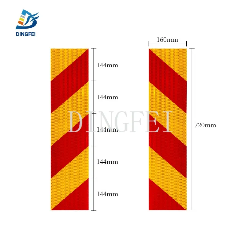 Red And Yellow Striped Caution Road Sign