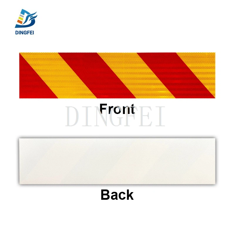 Red And Yellow Striped Caution Road Sign